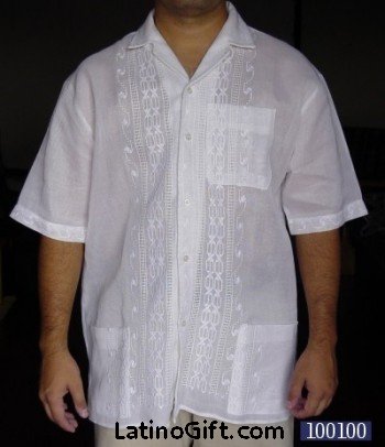 White Guayaberas made in Ao Po'i fabric