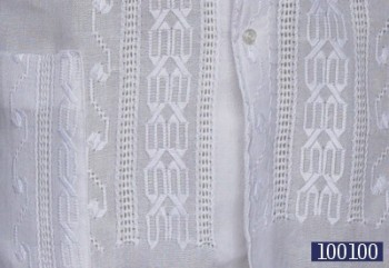 White Guayaberas made in Ao Po'i fabric