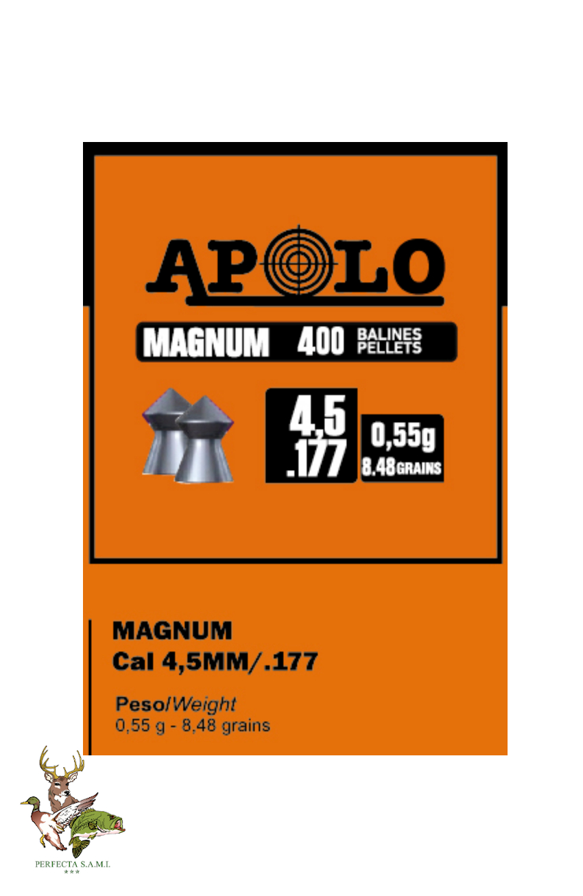 Balines Aire Comprimido Apolo 4.5MM Magnum Lata x400 M.17001. Perfecta S.A.M.I. - Asuncion - Paraguay