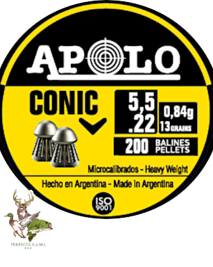 Balines Aire Comprimido Apolo 5.5MM Conico Plastico x200 M.E11005. Perfecta S.A.M.I. - Asuncion - Paraguay