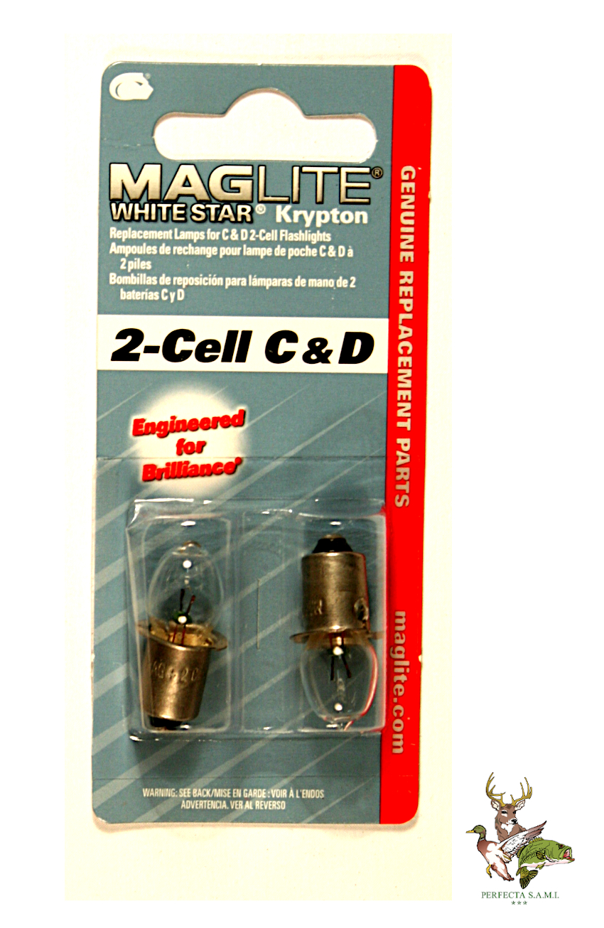 Foco Repuesto Maglite para Linterna 2 Pilas tamaño D 2 focos x Pack. Perfecta S.A.M.I. - Asuncion - Paraguay